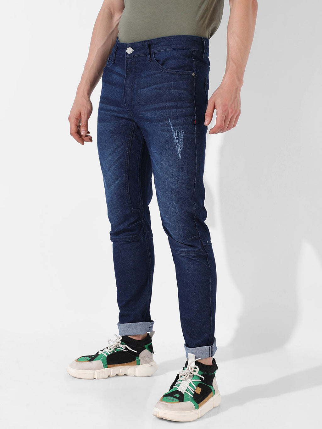 Campus Sutra Dark-Washed Denim Jeans
