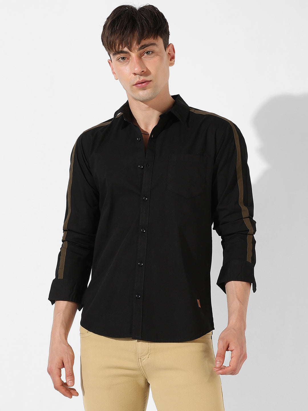 Campus Sutra Side Striped Shirt