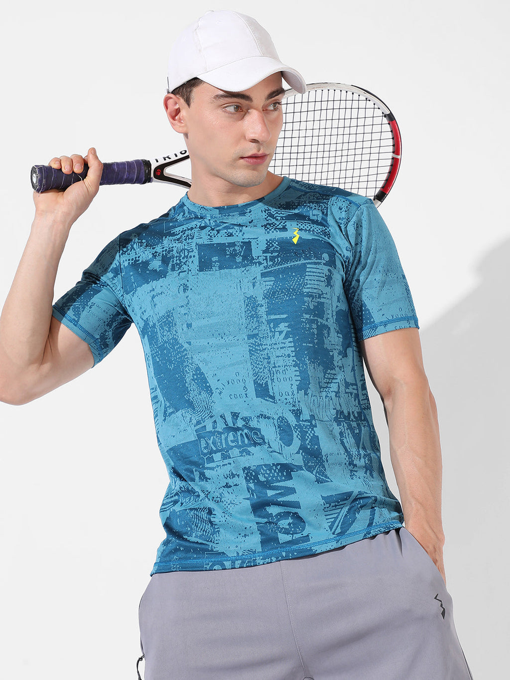 Campus Sutra Abstract Print Activewear T-Shirt