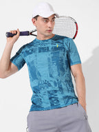 Campus Sutra Abstract Print Activewear T-Shirt