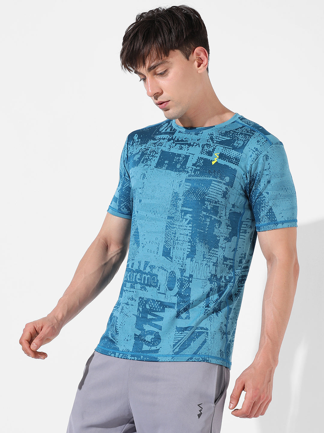 Campus Sutra Abstract Print Activewear T-Shirt