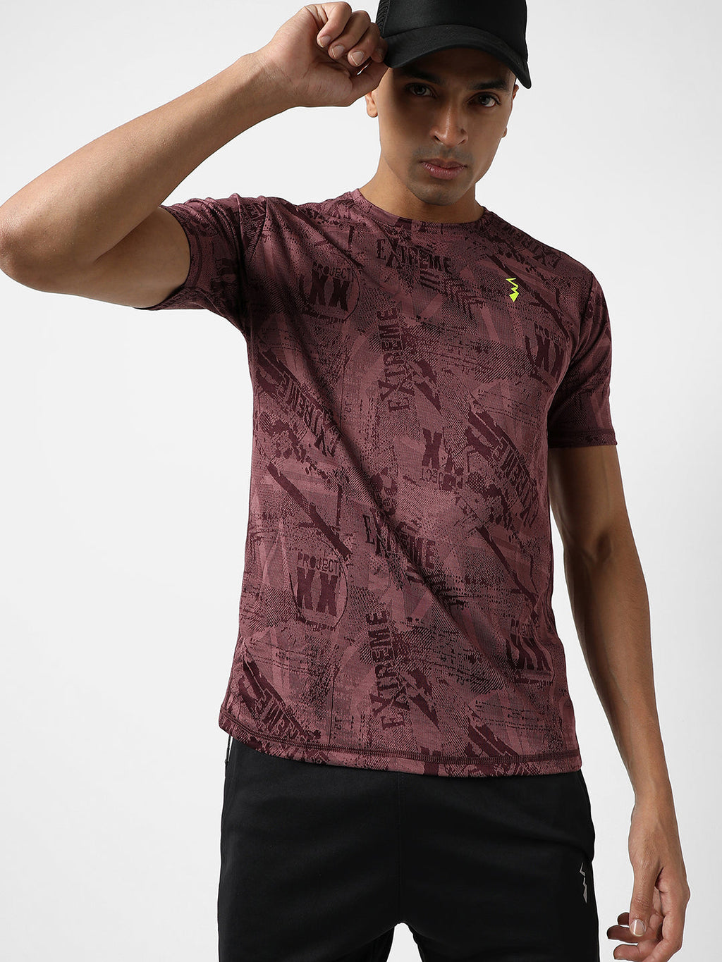 Campus Sutra Printed Activewear T-Shirt