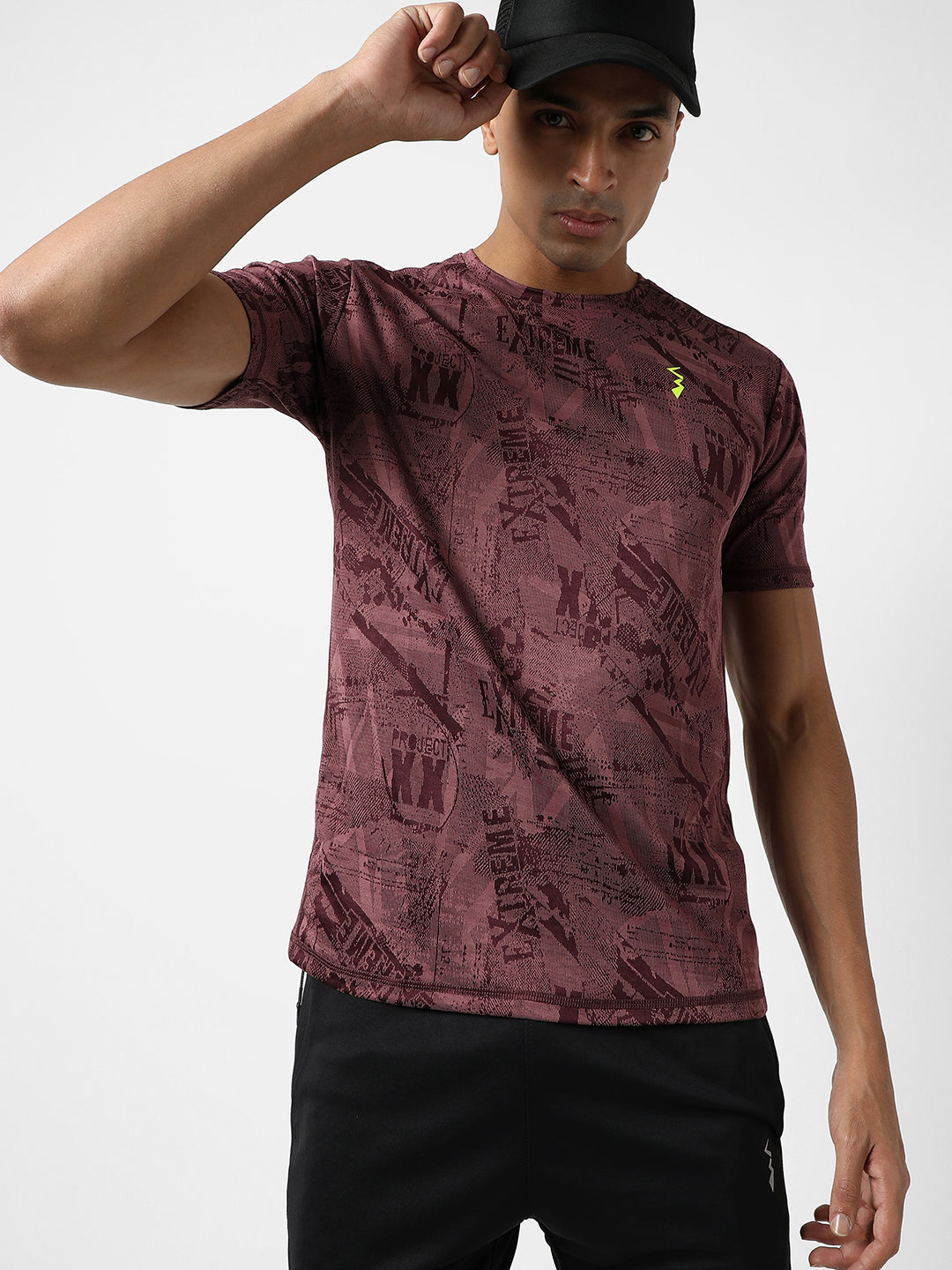 Campus Sutra Printed Activewear T-Shirt