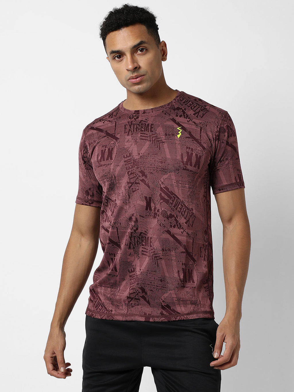 Campus Sutra Printed Activewear T-Shirt