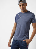 Campus Sutra Contrast Heathered Activewear T-Shirt