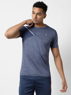 Campus Sutra Contrast Heathered Activewear T-Shirt