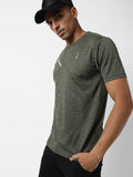 Campus Sutra Contrast Heathered Activewear T-Shirt