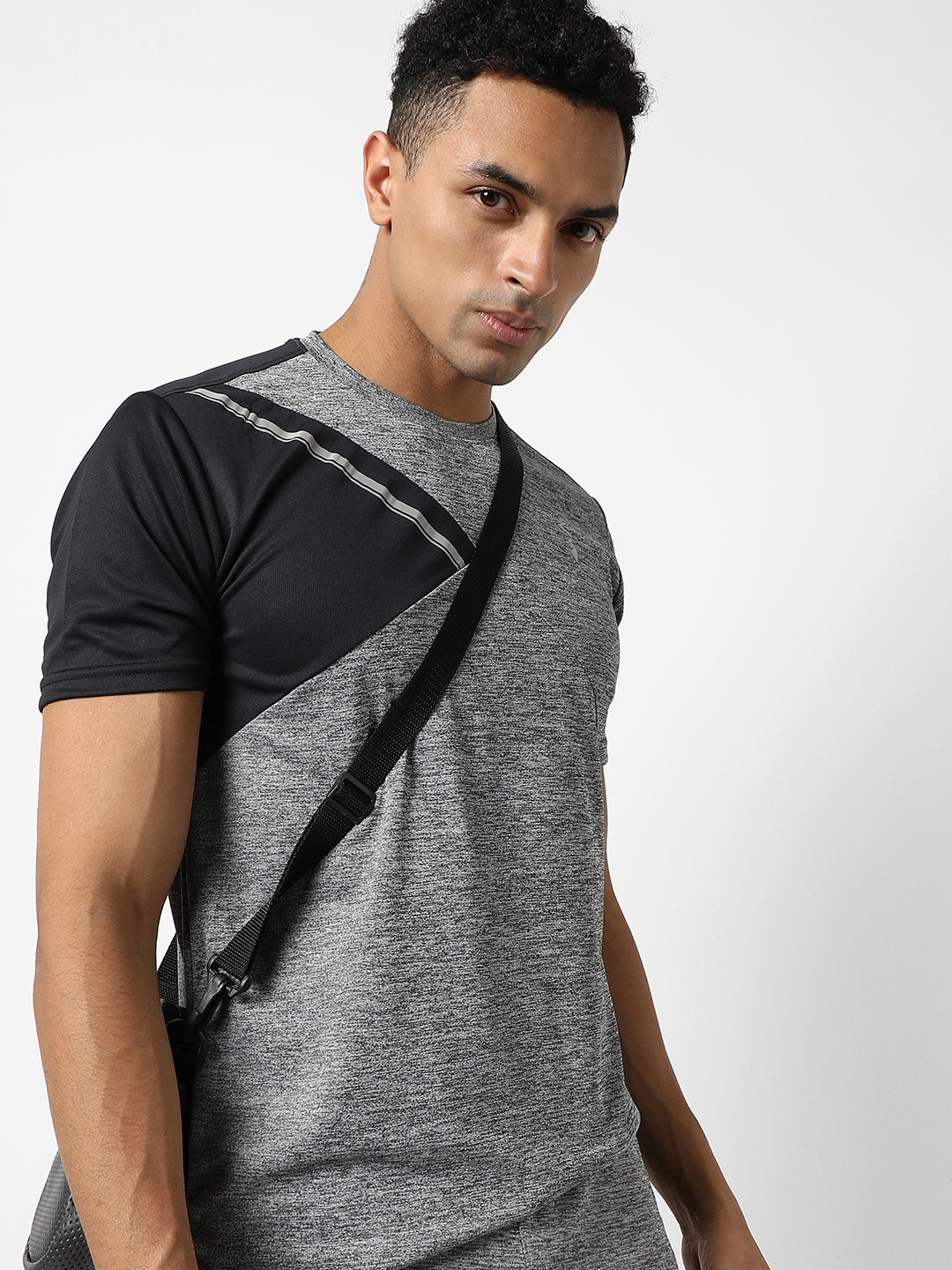 Campus Sutra Heathered Activewear T-Shirt