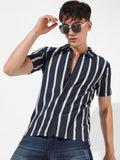 Campus Sutra Contrast Halo Striped Shirt