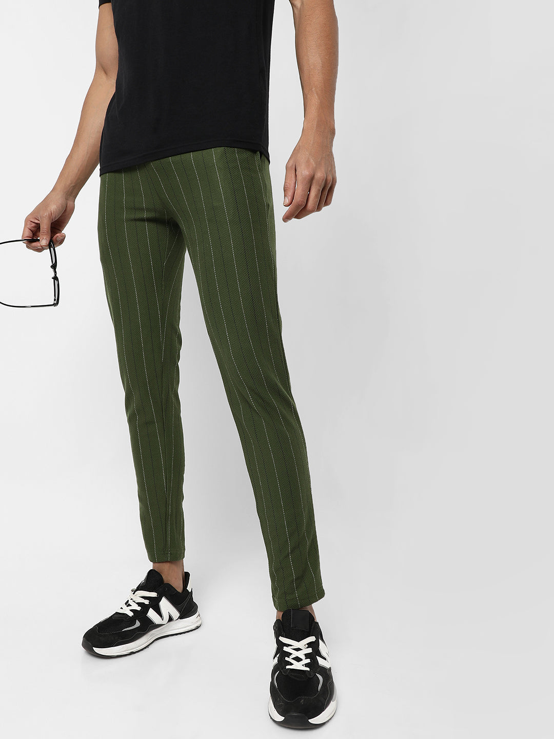 Campus Sutra Striped Joggers