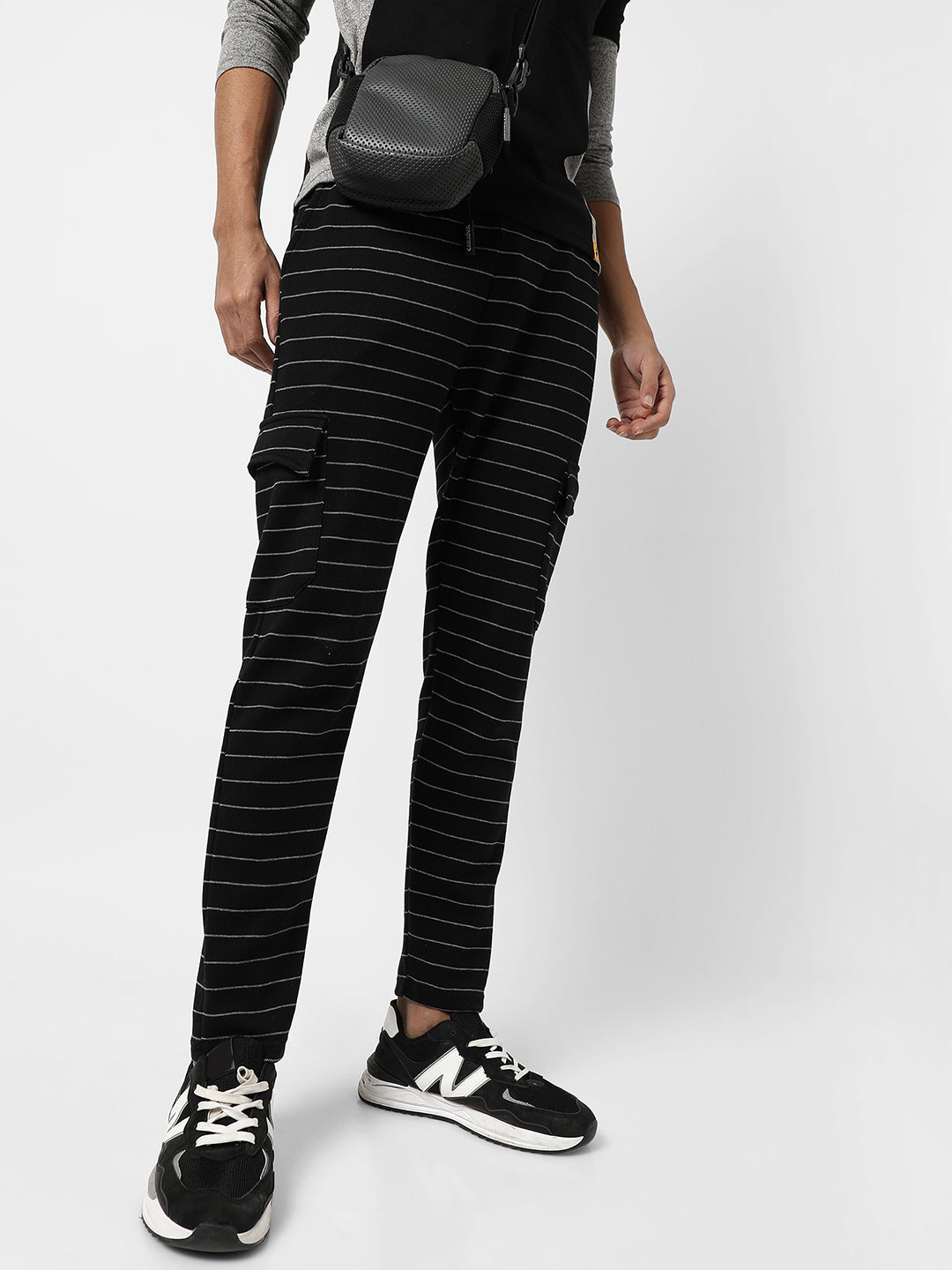 Campus Sutra Striped Joggers