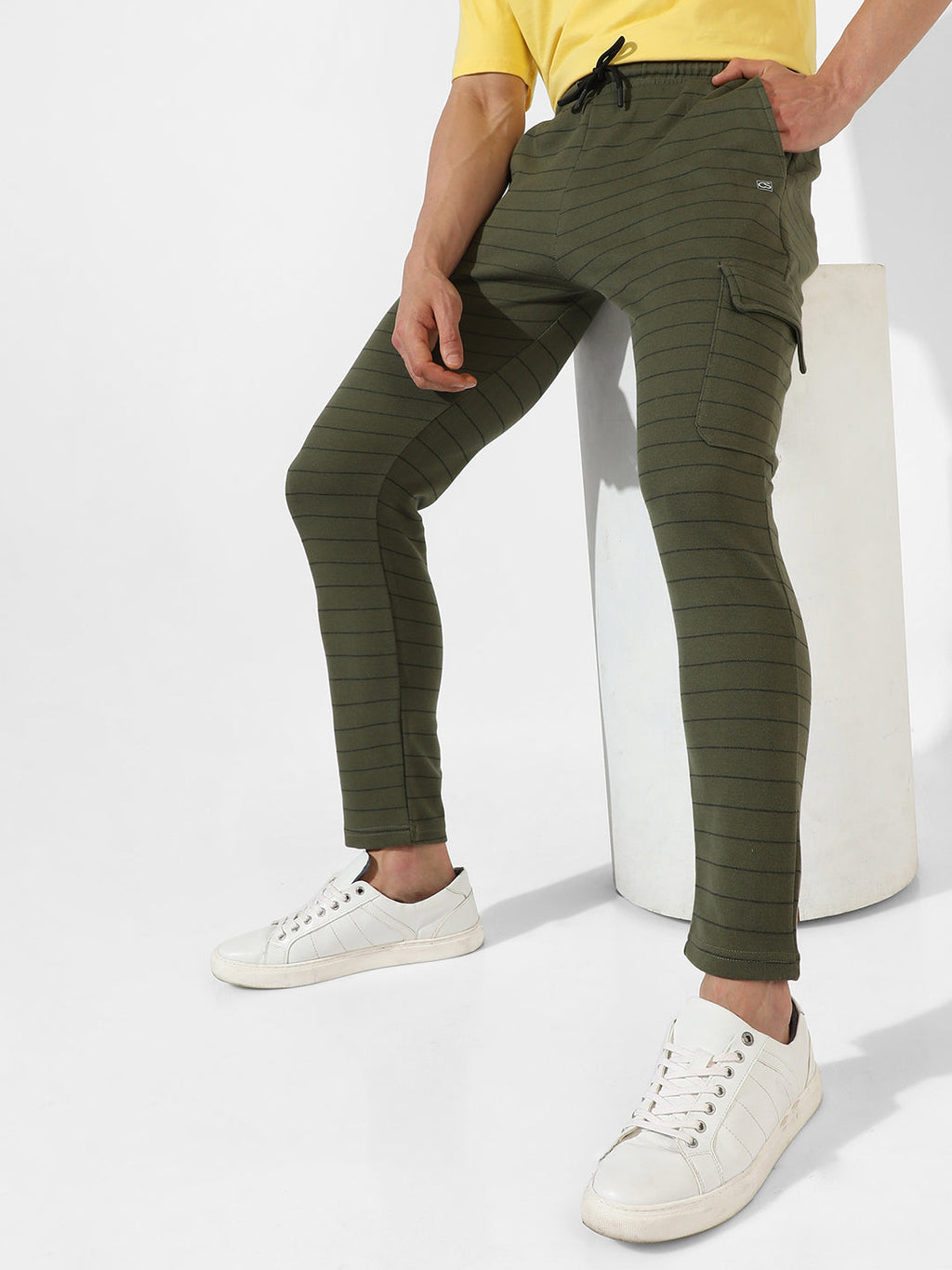 Campus Sutra Striped Joggers