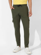 Campus Sutra Striped Joggers