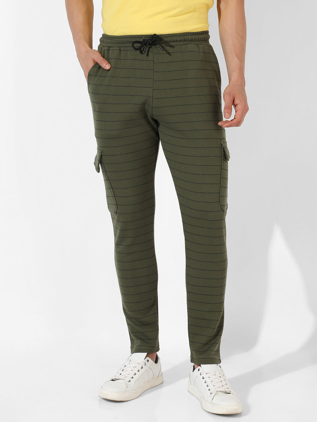 Campus Sutra Striped Joggers