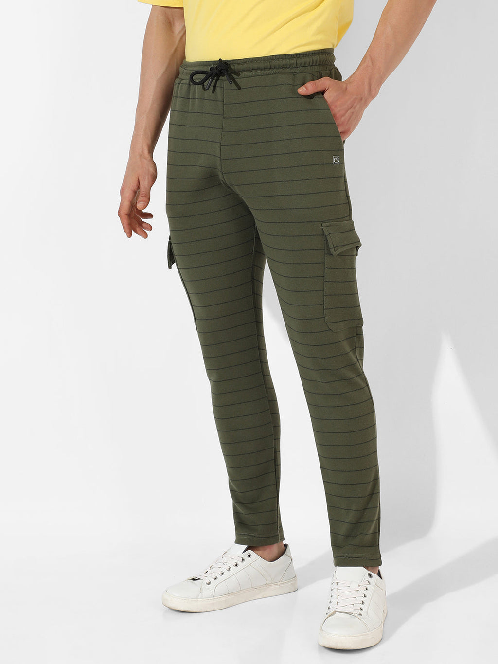 Campus Sutra Striped Joggers
