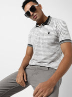 Campus Sutra Striped Casual T-Shirt