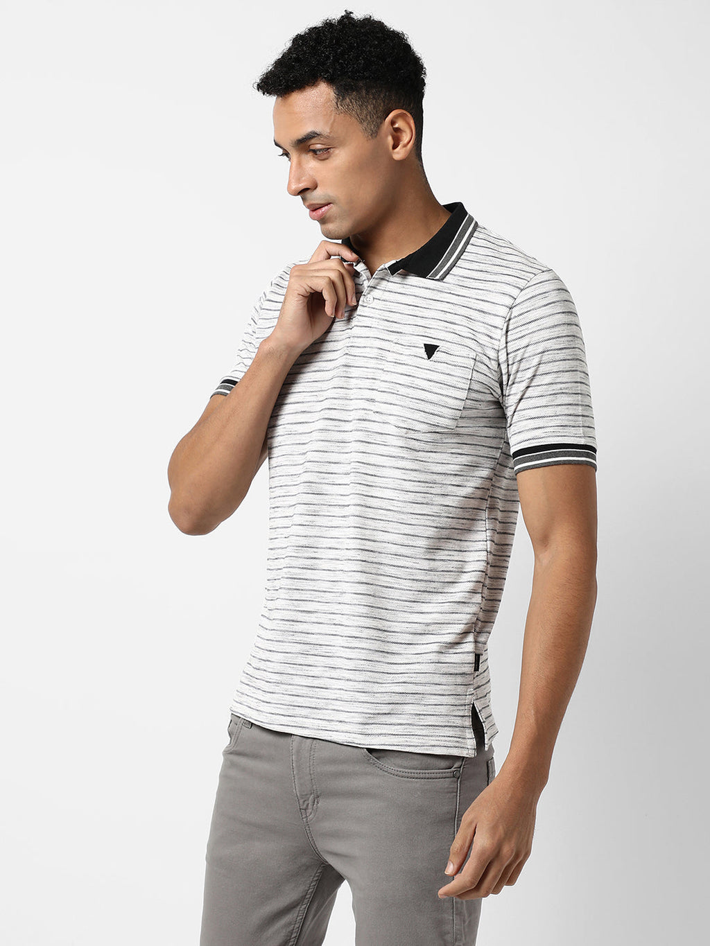 Campus Sutra Striped Casual T-Shirt