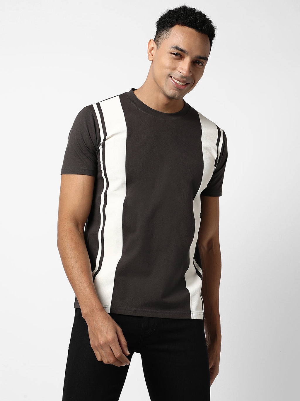 Campus Sutra Colourblocked Casual T-Shirt