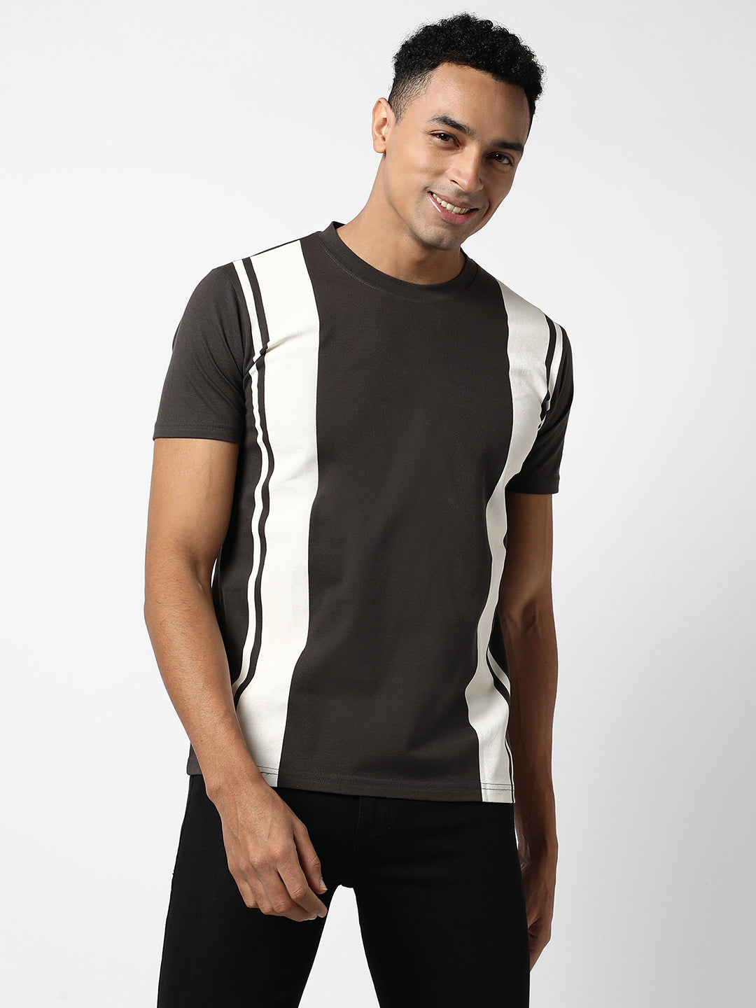 Campus Sutra Colourblocked Casual T-Shirt