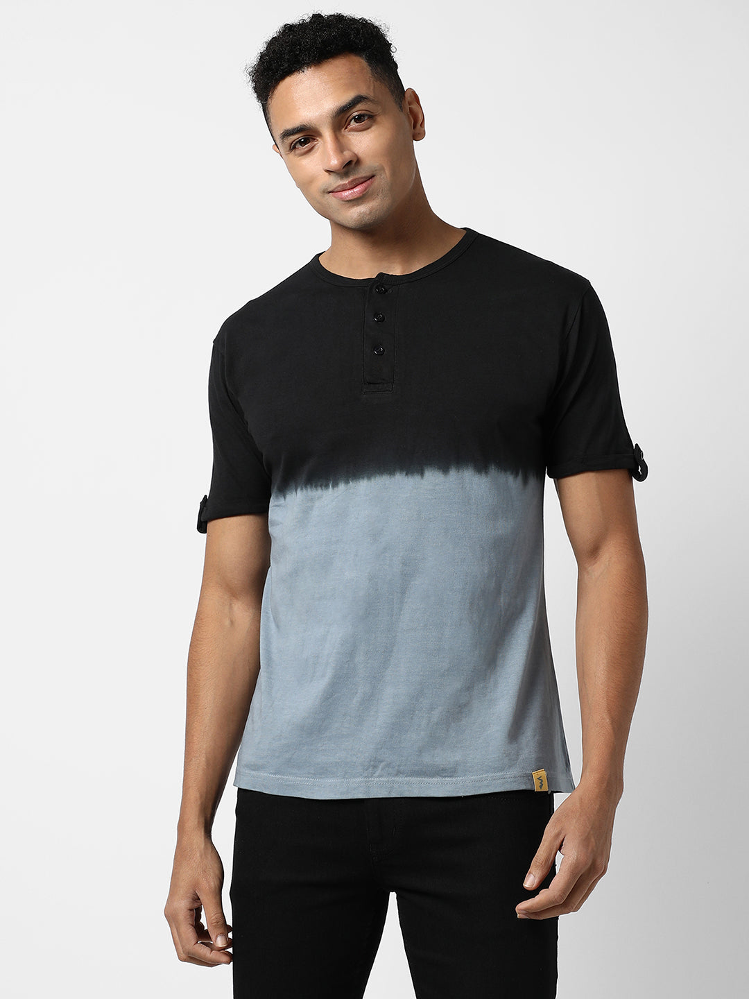 Campus Sutra Ombre Henley T-Shirt