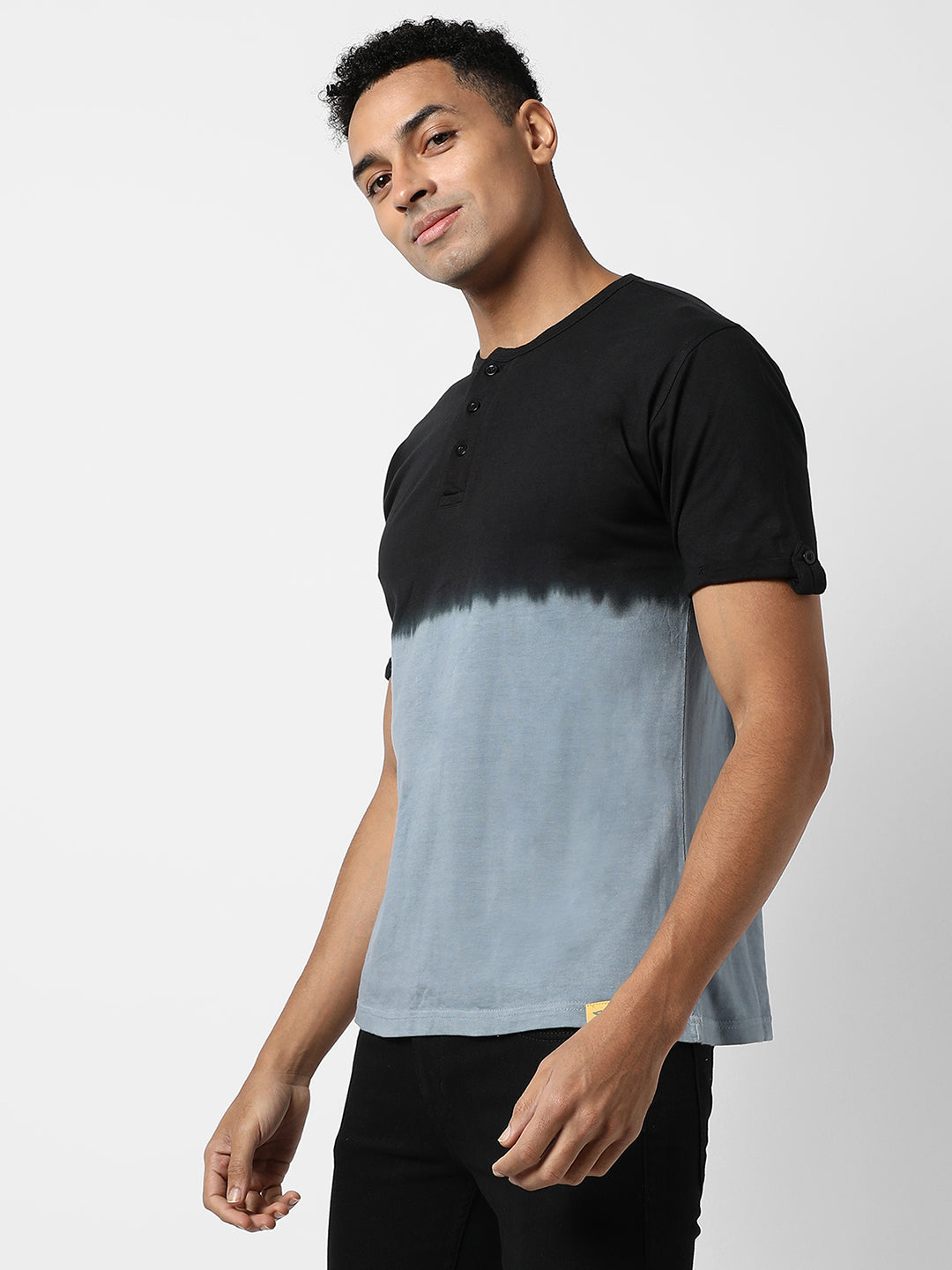 Campus Sutra Ombre Henley T-Shirt