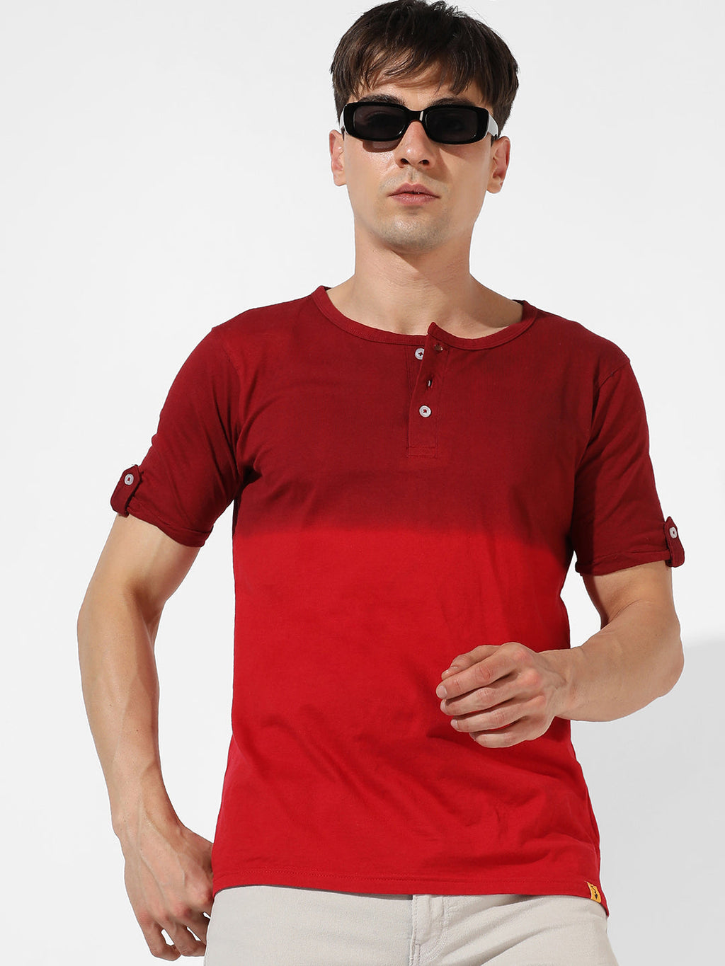 Campus Sutra Colourblocked Casual T-Shirt