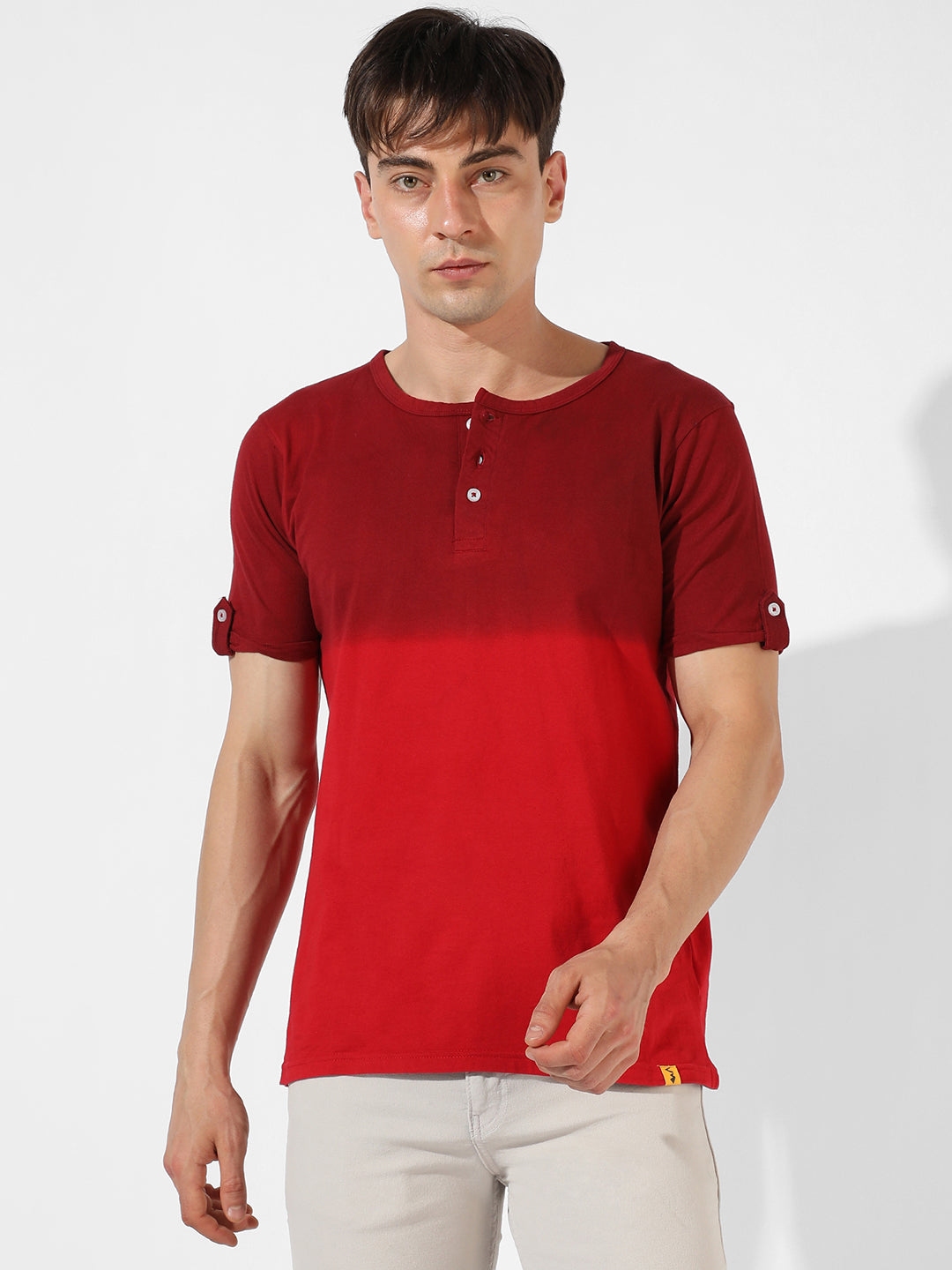 Campus Sutra Colourblocked Casual T-Shirt