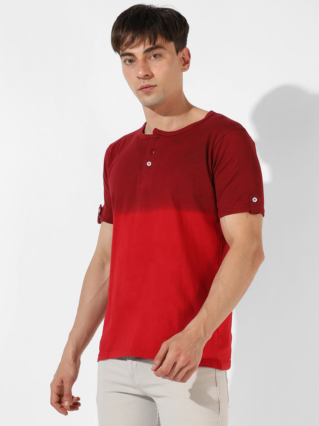 Campus Sutra Colourblocked Casual T-Shirt