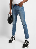 Campus Sutra Cinched Hem Denim Jeans