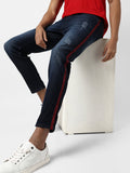 Campus Sutra Pencil Side-Striped Denim Jeans