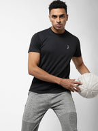 Campus Sutra Solid Activewear T-Shirt