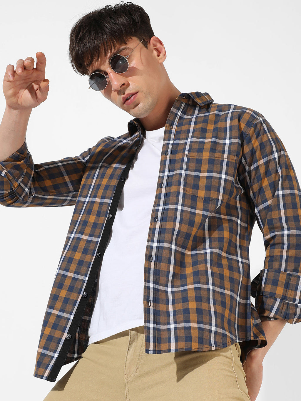 Campus Sutra Tartan Plaid Shirt