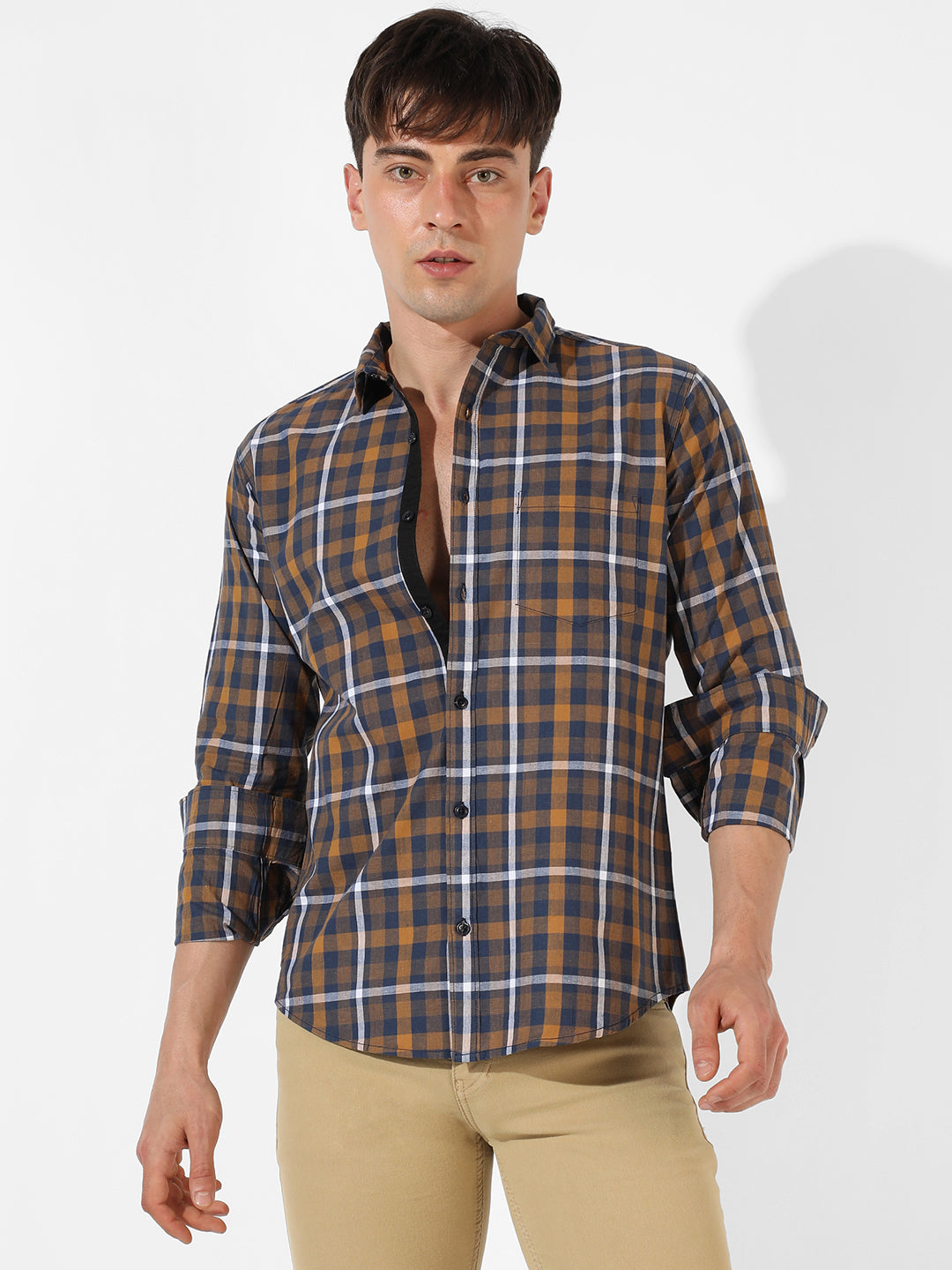 Campus Sutra Tartan Plaid Shirt