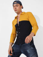 Campus Sutra Contrast Panel Shirt