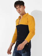 Campus Sutra Contrast Panel Shirt