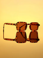 Haute Sauce The Sonic Rectangular Sunglass - Coffee Brown