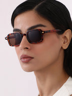 Haute Sauce The Sonic Rectangular Sunglass - Coffee Brown