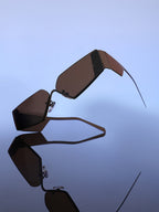 The Electra Shield Sunglass - Taupe Brown