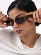 The Electra Shield Sunglass - Taupe Brown