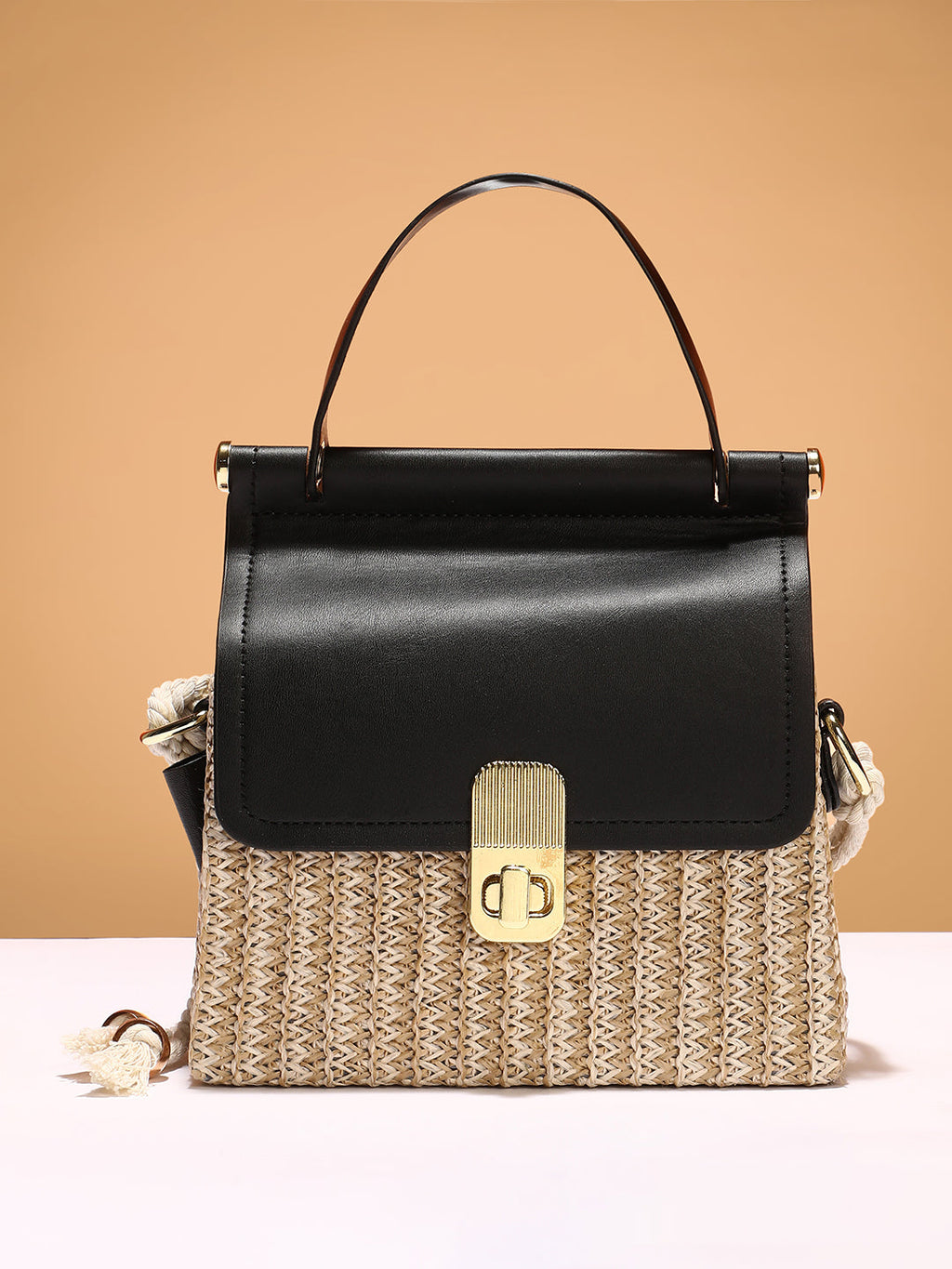 Haute Sauce The Small Straw-Médecin Hand Bag - Onyx Black