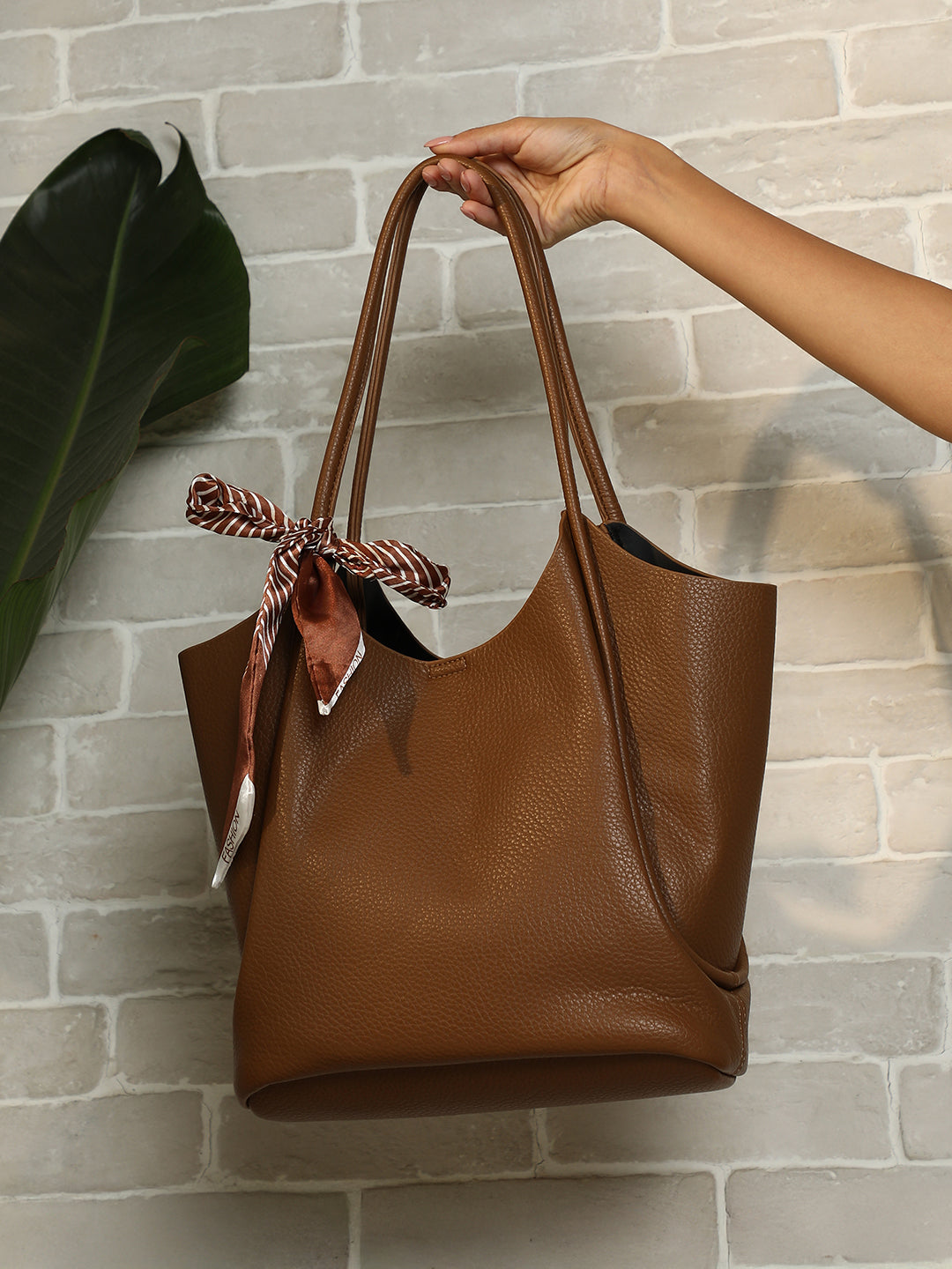 Haute Sauce The Metrograph  Tote Bag With Pouch - Mocha Brown