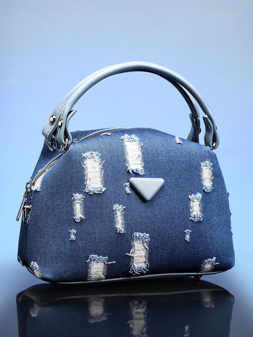 Haute Sauce The Denim-Curve Hand Bag - Indigo Blue