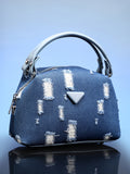 Haute Sauce The Denim-Curve Hand Bag - Indigo Blue