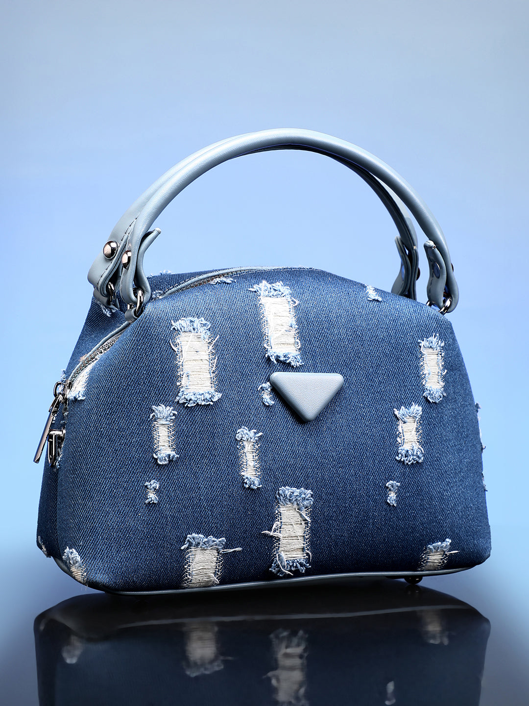Haute Sauce The Denim-Curve Hand Bag - Indigo Blue