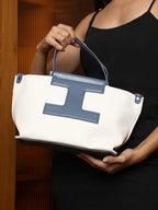 Haute Sauce The Riviera-Daze Hand Bag - Aegean Blue & Cream White