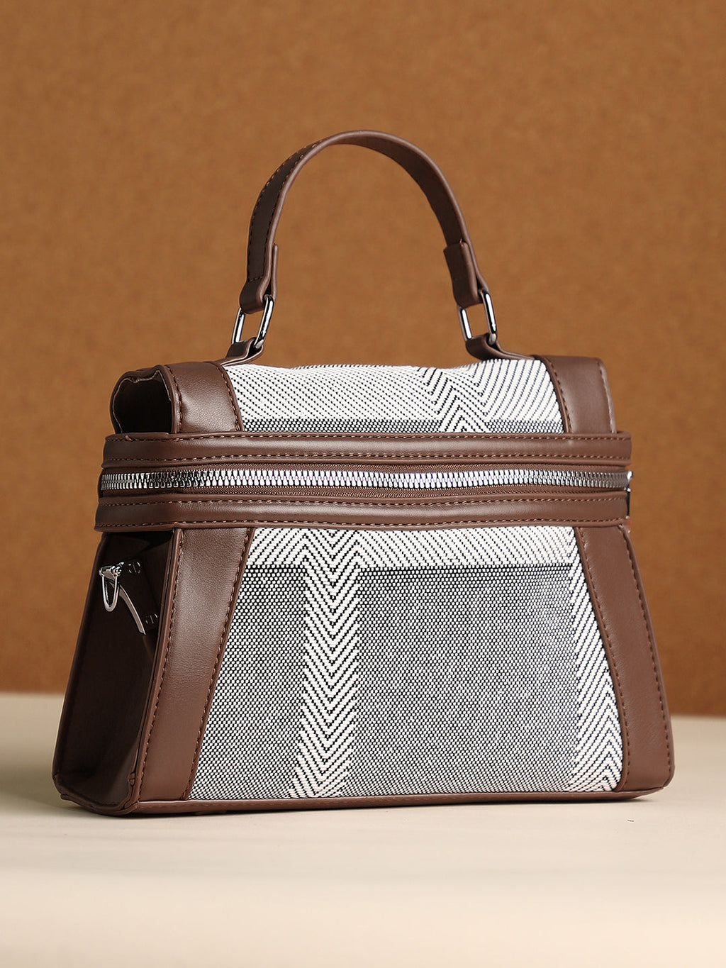 Haute Sauce The Epistola Hand Bag - Chocolate Brown & Midnight Black