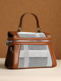 Haute Sauce The Epistola Hand Bag - Tan Brown & Midnight Black