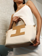 The Riviera-Daze Hand Bag - Yellow Ochre & Cream White