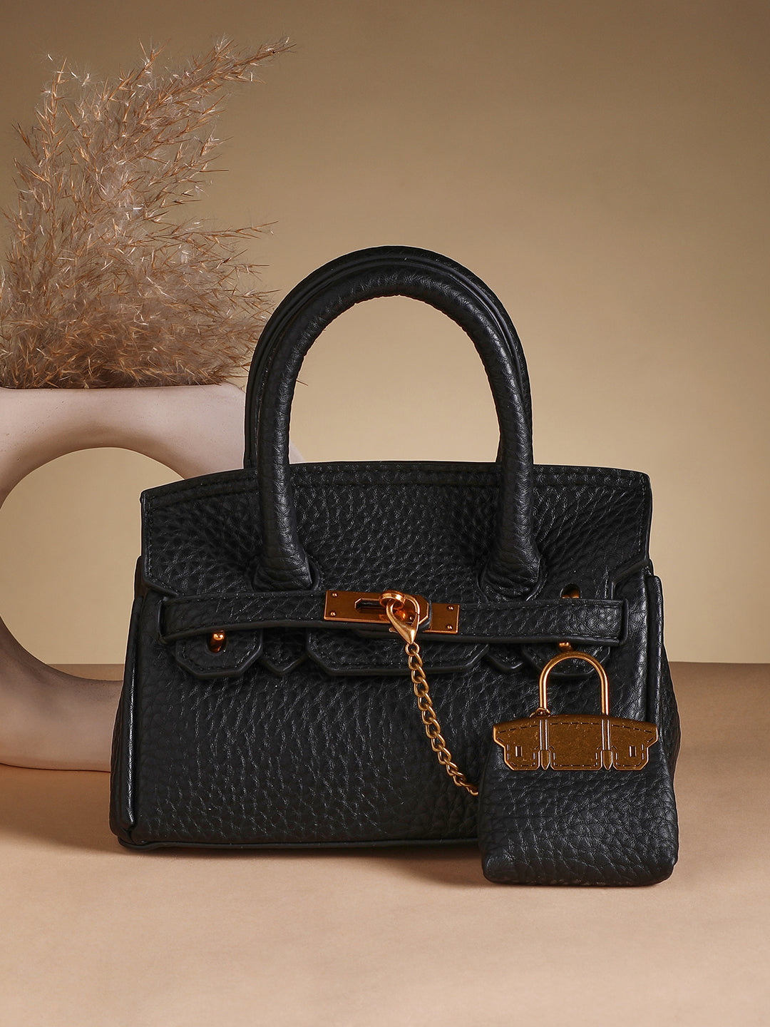 Haute Sauce The Mini Overlap Satchel Sling Bag With Pouch - Onyx Black