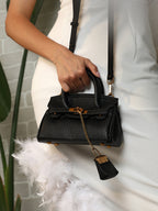 Haute Sauce The Mini Overlap Satchel Sling Bag With Pouch - Onyx Black